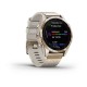 GARMIN fēnix® 7S – Sapphire Solar Edition Zafiro Solar Blanco Gris Titanio Nylon Light Gold 42mm  010-02539-39