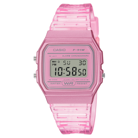 Reloj Casio Collection Transparente rosa F-91WS-4EF