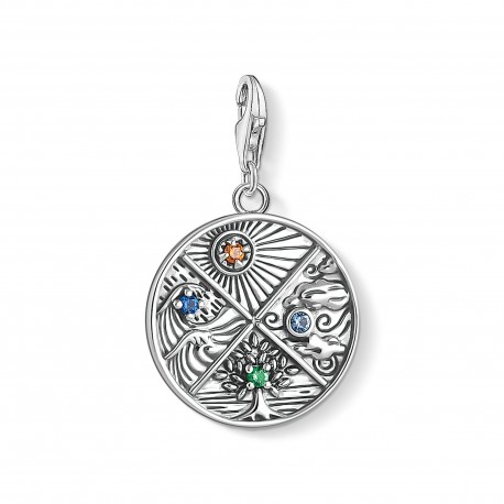 Thomas Sabo Colgante Charm 4 Elementos: Tierra, Agua, Aire, Fuego 1814-945-7