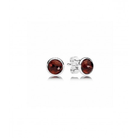 Pandora Pendientes Plata Piedra granate 290738GR