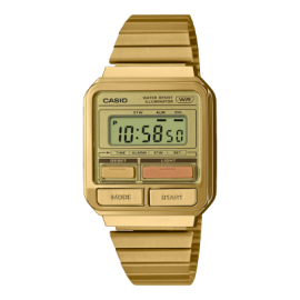 Reloj Casio Vintage Digital dorado estilo gadget de los 80   A120WEG-9AEF