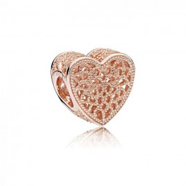 Pandora Charm  Corazón Filigrana en Rose 781811