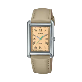 Reloj Casio clásico rectangular analógico beige  LTP-B165L-5BVEF