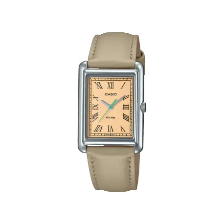 Reloj Casio clásico rectangular analógico beige  LTP-B165L-5BVEF