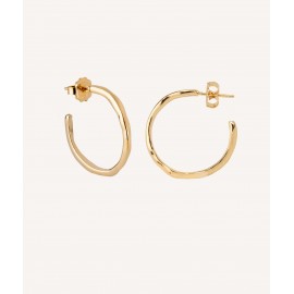 Vidal & Vidal Pendientes aro Ondulado Chapado Oro 18k G3406A