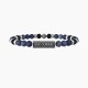 Kidult Pulsera de acero piedras Dumortierita azul y Ágata negra hombre FAMILY ES732260