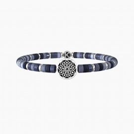 Kidult Pulsera de acero piedras Sodalita y Cristal hombre MANDALA | POSITIVE MIND ES732052