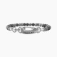 Kidult Pulsera de acero piedras ágata gris rayada hombre PANTA REI ES731920