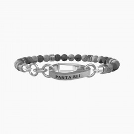 Kidult Pulsera de acero piedras ágata gris rayada hombre PANTA REI ES731920