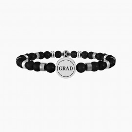 Kidult Pulsera de acero piedras de ágata negra hombre GRAD | ENHORABUENA ES732071