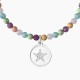 Kidult Pulsera mujer de acero elástica con piedras multicolor, ESTRELLA | HAPPY GRADUATION ES732164