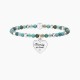 Kidult Pulsera mujer elástica de acero brillante y satinado con ágata estriada multicolor, CORAZÓN | FAMILY IN LOVE ES732216