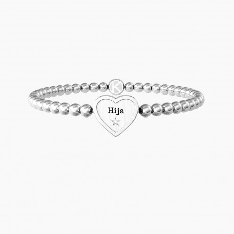 Kidult Pulsera mujer elástica de acero, CORAZÓN | HIJA ES732212