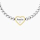 Kidult Pulsera mujer elástica de acero con borde de PVD amarillo, CORAZÓN | FAMILIA ES732210