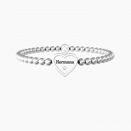 Kidult Pulsera mujer elástica de acero CORAZÓN | HERMANA  ES732213