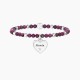 Kidult Pulsera elástica de acero con ágata estriada fucsia CORAZÓN | ABUELA TE QUIERO ES732217