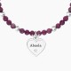 Kidult Pulsera elástica de acero con ágata estriada fucsia CORAZÓN | ABUELA TE QUIERO ES732217