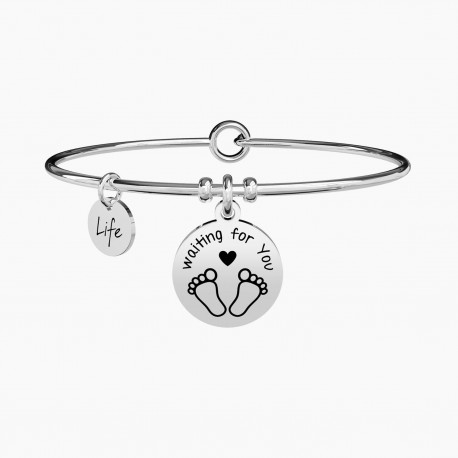 Kidult Pulsera de acero mujer con colgante redondo WAITING FOR YOU ES731287