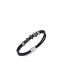 AMEN Pulsera plata cuero negro hombre BR102-L