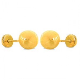 Pendientes oro 18k amarillo bola lisa