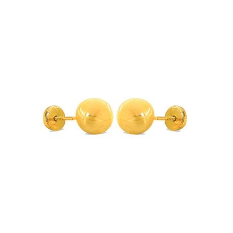 Pendientes oro 18k amarillo bola lisa