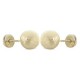 Pendientes oro 18k blanco bola lisa