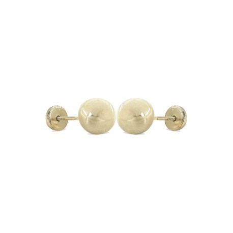 Pendientes oro 18k blanco bola lisa