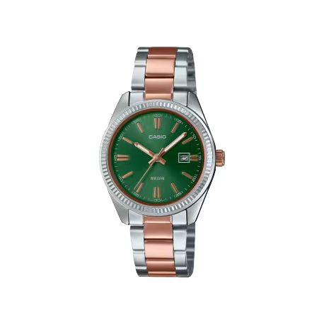 Reloj Casio Collection bicolor Analógico Esfera verde LTP-1302PRG-3AVEF