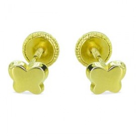 Pendientes oro 18k amarillo mariposa rosca