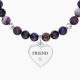 Kidult Pulsera elástica de acero con Ágata violeta, Cristal CORAZÓN | FRIEND IN MY LIFE ES732219