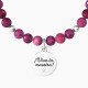 Kidult Pulsera elástica de acero con Ágata fucsia, Cristal. CORAZÓN | ¡VIVA LA MAESTRA! ES732162