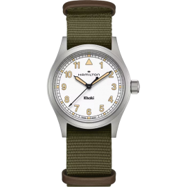 Reloj Hamilton Khaki Field Cuarzo 38 mm correa verde esfera blanca H69401910