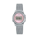 Reloj Casio mini Collection esfera rosa 26.3 mm correa malla LA700WEM-4A