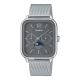 Reloj Casio Analógico Fase Lunar esfera gris 44.5 × 34 × 9.3 mm Correa de malla de acero inoxidable MTP-M305M-8AVER