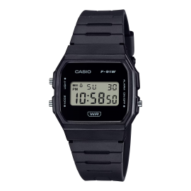 Reloj Casio Digital Negro  38.2 × 35.2 × 8.5 mm Correa de Resina de base biológica  F-91WB-1A