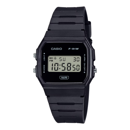 Reloj Casio Digital Negro  38.2 × 35.2 × 8.5 mm  F-91WB-1A