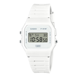 Reloj Casio Digital Blanco 38.2 × 35.2 × 8.5 mm Correa de Resina de base biológica  F-91WB-7A