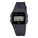 Reloj Casio Digital Negro letras doradas 38.2 × 35.2 × 8.5 mm Correa de Resina de base biológica  F-91WB-8A