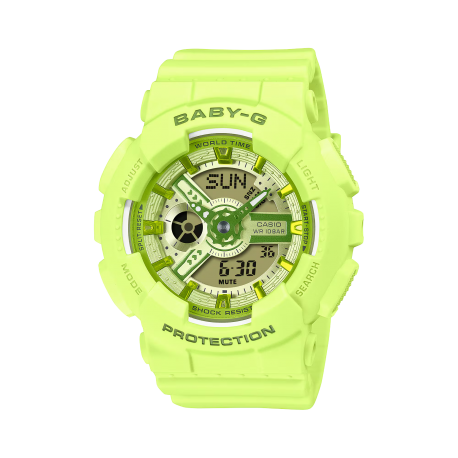 Reloj Casio BABY-G Inspirado en los años 2000 Colores vibrantes 46.3 × 43.4 × 15.8 mm  BA-110YK-3A