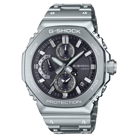 Reloj G-Shock CLASSIC Solar Esfera negra Bisel octogonal y la correa con hoyuelos