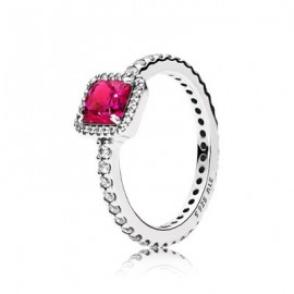 Pandora Sortija plata "Elegancia atemporal rojo" 