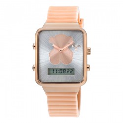 Reloj Tous IBear Rose digital y analógico caucho nude