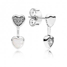 Pandora Pendientes plata Corazones de Amor