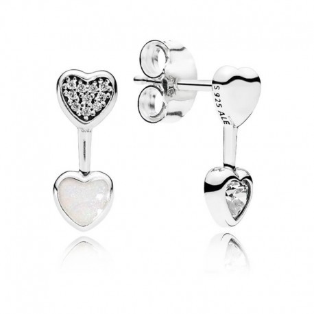 Pandora Pendientes plata Corazones de Amor