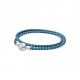 Pandora Pulsera Plata de ley y cuero trenzado doble azul tonos