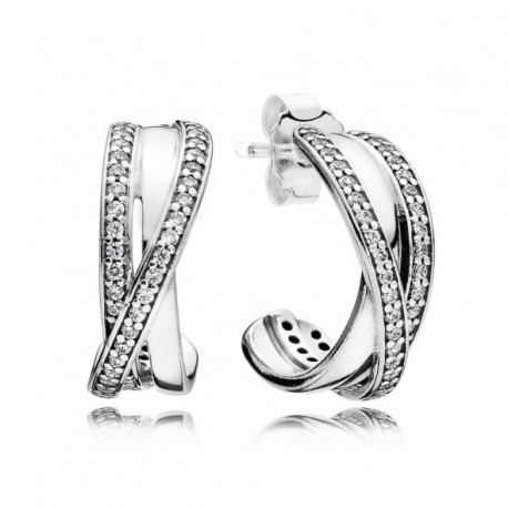 Pendientes Pandora plata Aros Entrelazados 290730CZ