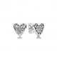 Pendientes Pandora plata Corazones Cristal Helado 296368CZ