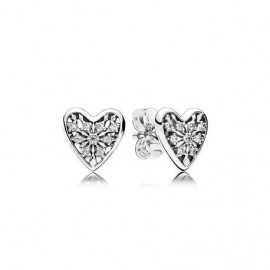 Pendientes Pandora plata Corazones Cristal Helado 296368CZ