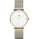 CLUSE Reloj Triomphe Mesh combinado Dorado CL61002 Esfera blanco