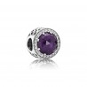 Charm en plata de ley Corazones Radiante Morado